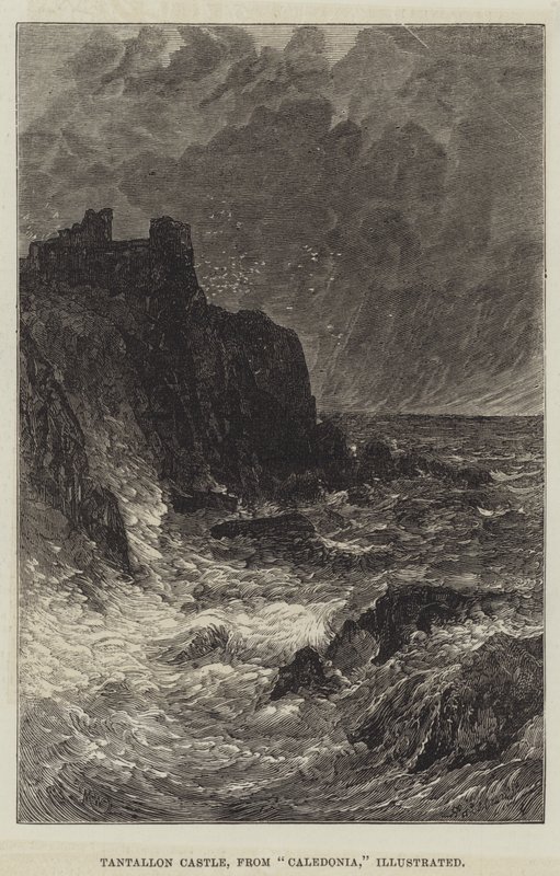 Tantallon kastély, Kaledóniából, illusztrálva alkotó: John MacWhirter