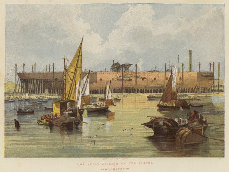 A Great Eastern a Stocks-on, a folyó felől nézve alkotó: John Wilson Carmichael