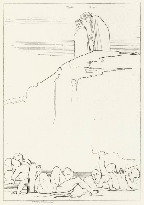Malebolgia, Inferno, 18. ének (metszet) alkotó: John (after) Flaxman