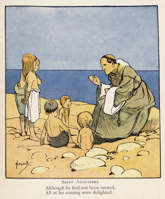 Szent Ágoston (színes litográfia) alkotó: John (after) Hassall