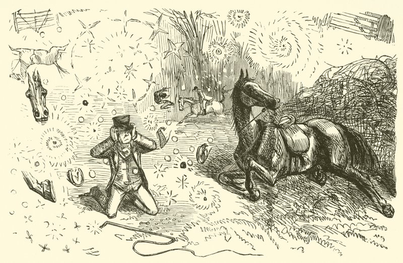 Esés vadászat közben (metszet) alkotó: John (after) Leech