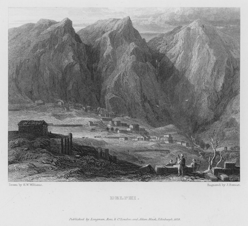 Delphi, Görögország (metszet) alkotó: John B. (after) Forrest