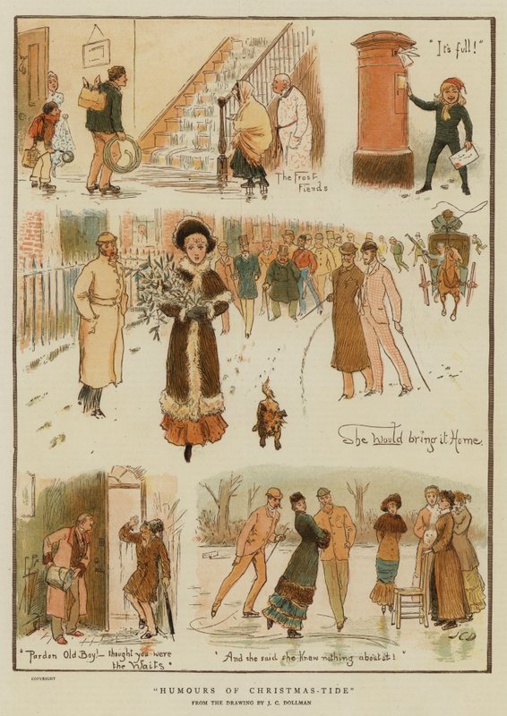 Humors of Christmas-Tide (chromolitho) alkotó: John Charles (after) Dollman