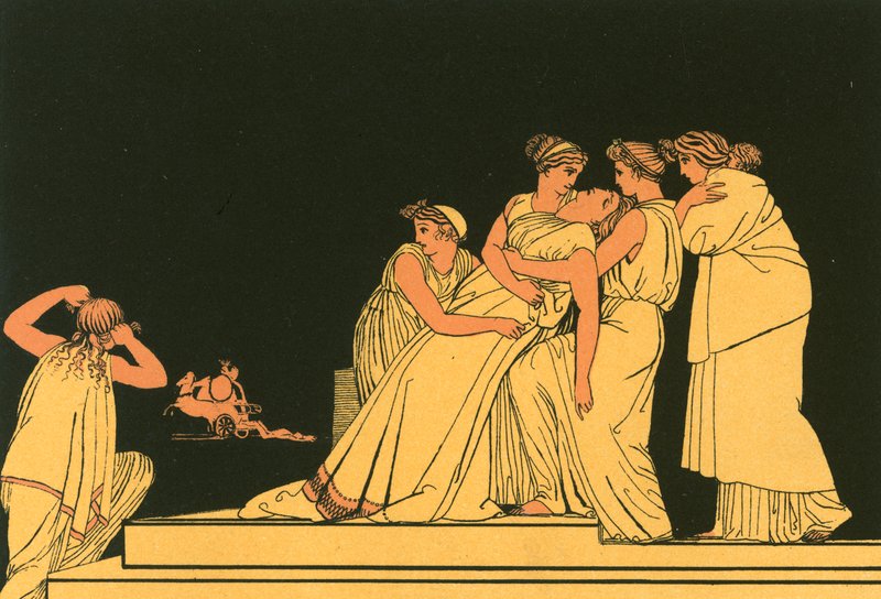 Andromache elájul a falon alkotó: John Flaxman