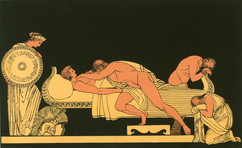Thetis elhozza a páncélt Akhilleusznak. alkotó: John Flaxman