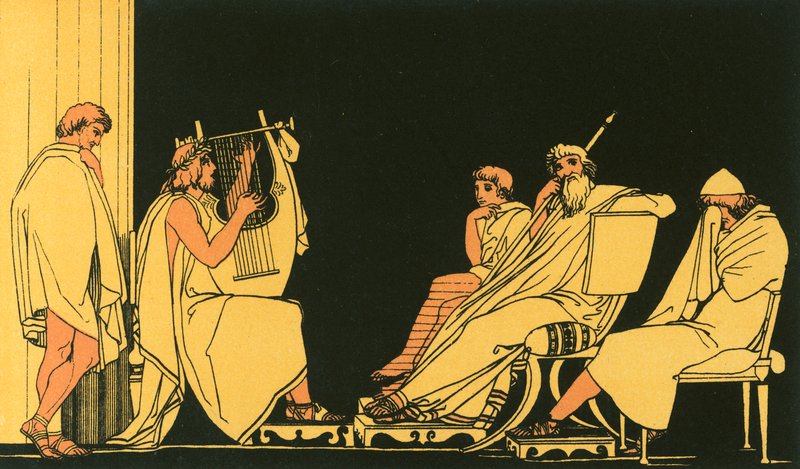 Ulysses sír a Demodocus dalán alkotó: John Flaxman