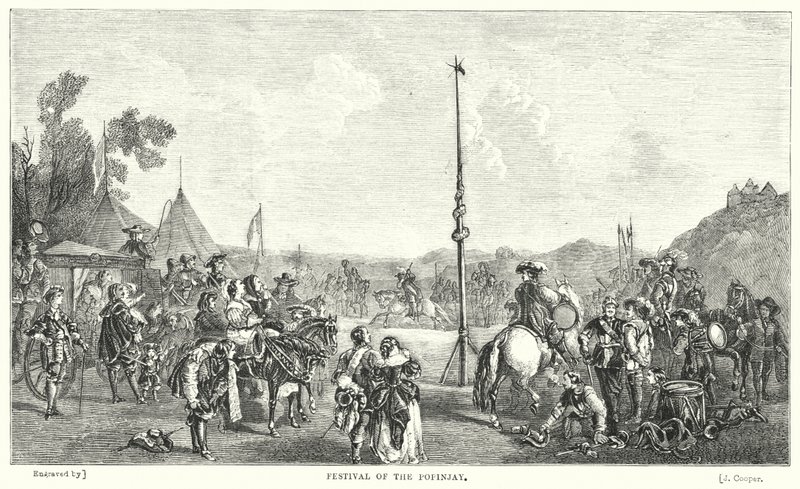 Popinjay ünnepe (metszet) alkotó: John Frederick Tayler