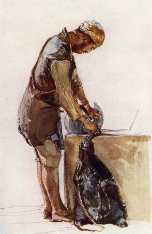 Vízhordozó töltő bőr, Jeruzsálem (színes litho) alkotó: John Fulleylove