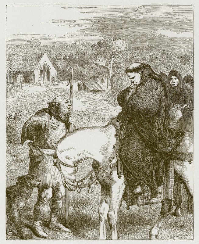 János király és a canterburyi apát alkotó: John Gilbert