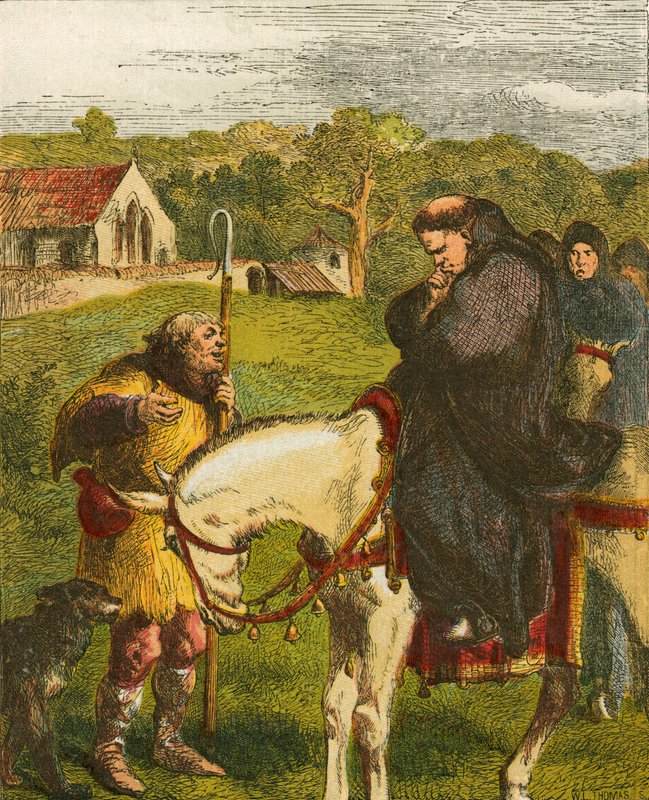 János király és a canterburyi apát alkotó: John Gilbert
