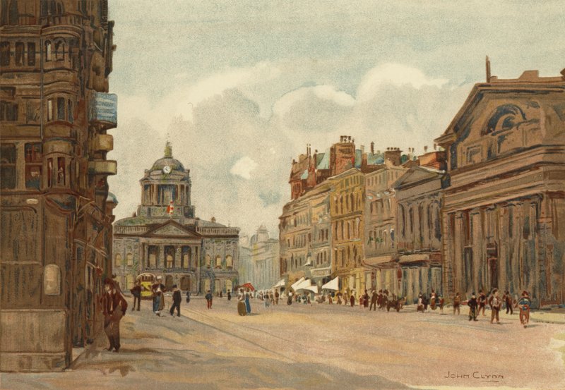 Liverpool: Castle Street (színes litó) alkotó: John Glynn