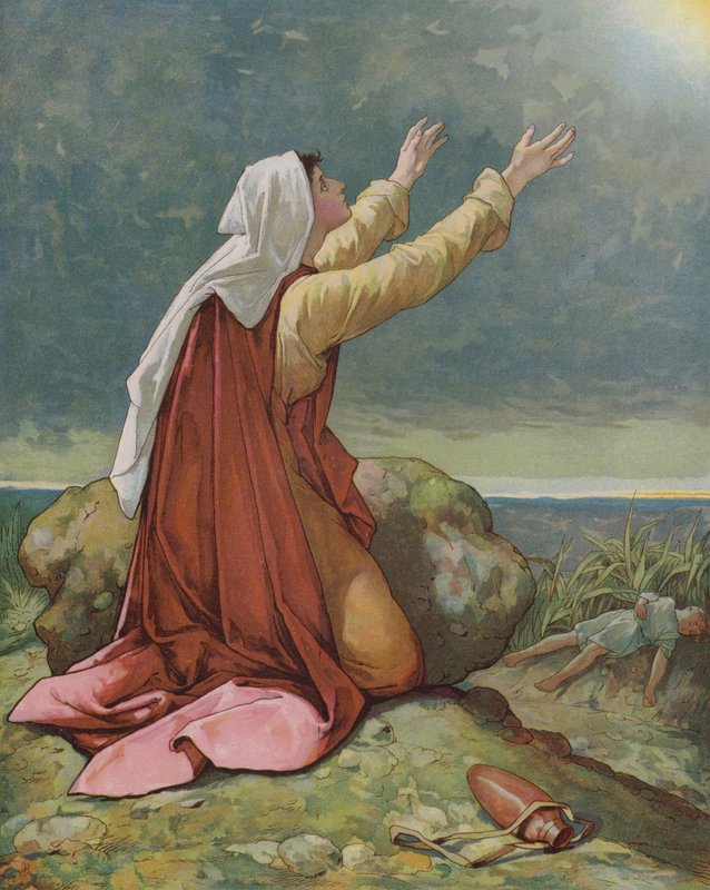 Hágár és Izmael alkotó: John Lawson