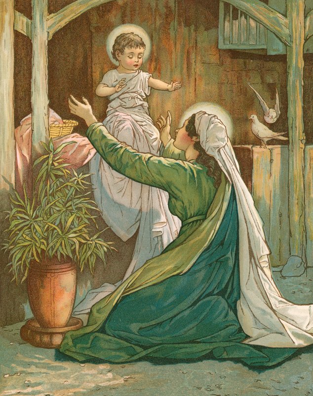 Mária Jézussal játszik alkotó: John Lawson
