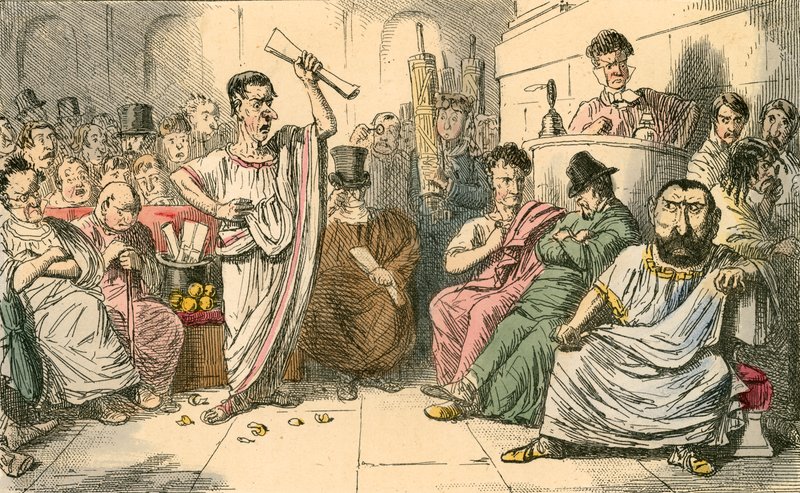 Cicero elítéli Catilinát alkotó: John Leech