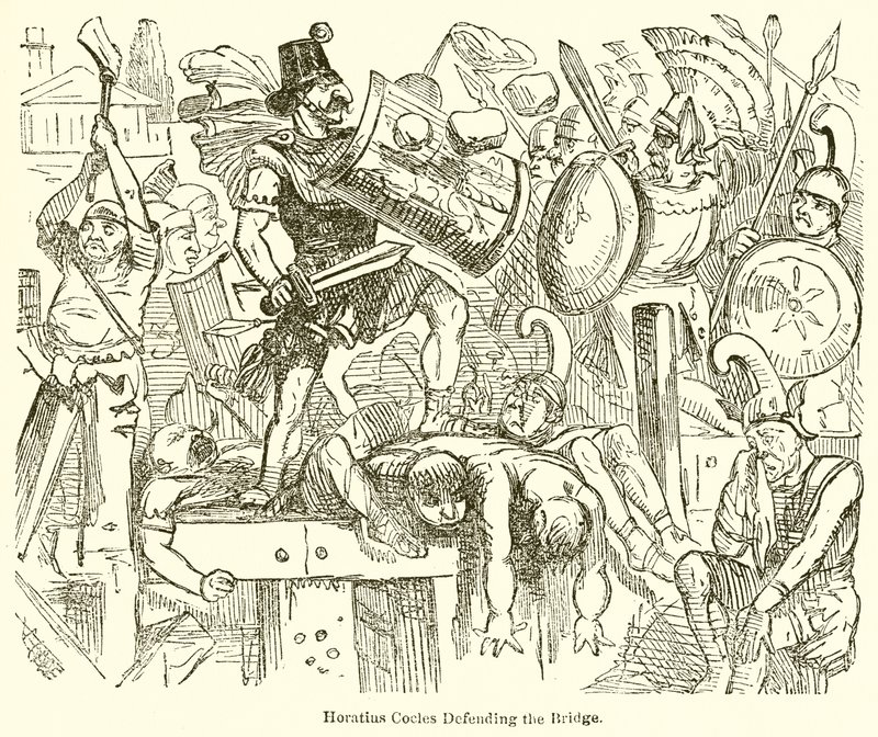 Horatius Cocles védi a hidat alkotó: John Leech