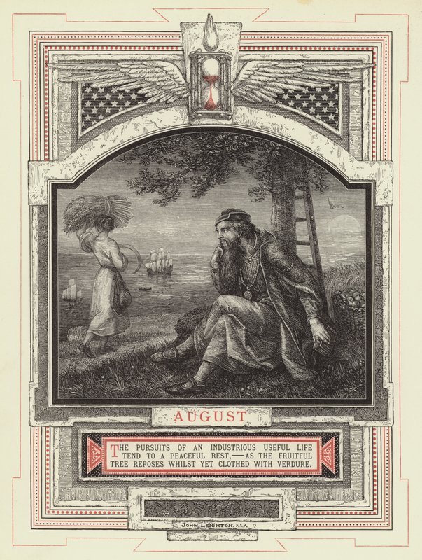 augusztus (metszet) alkotó: John Leighton