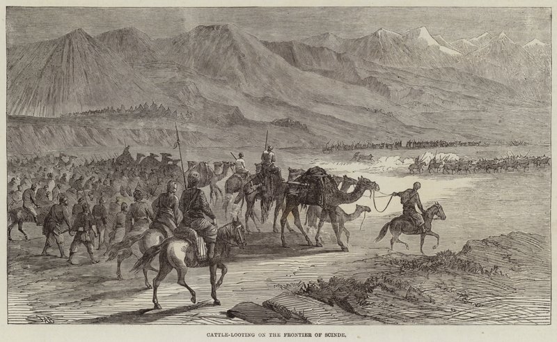 Szarvasmarha-fosztogatás Scinde határán alkotó: Joseph Austin Benwell