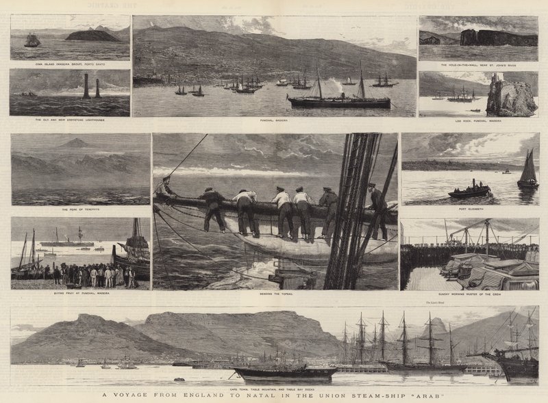 Utazás Angliából Natalba a Union Steam-Ship Arab arabban alkotó: Joseph Nash