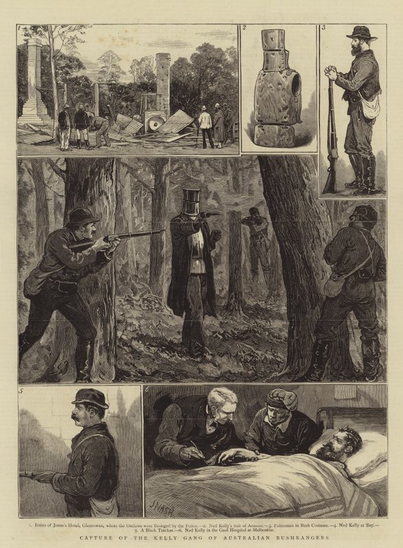 Az ausztrál Bushrangers Kelly bandájának elfogása alkotó: Joseph Nash