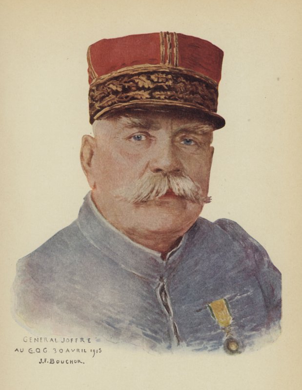Joseph Joffre, francia tábornok (színes litográfia) alkotó: Joseph Felix Boucher