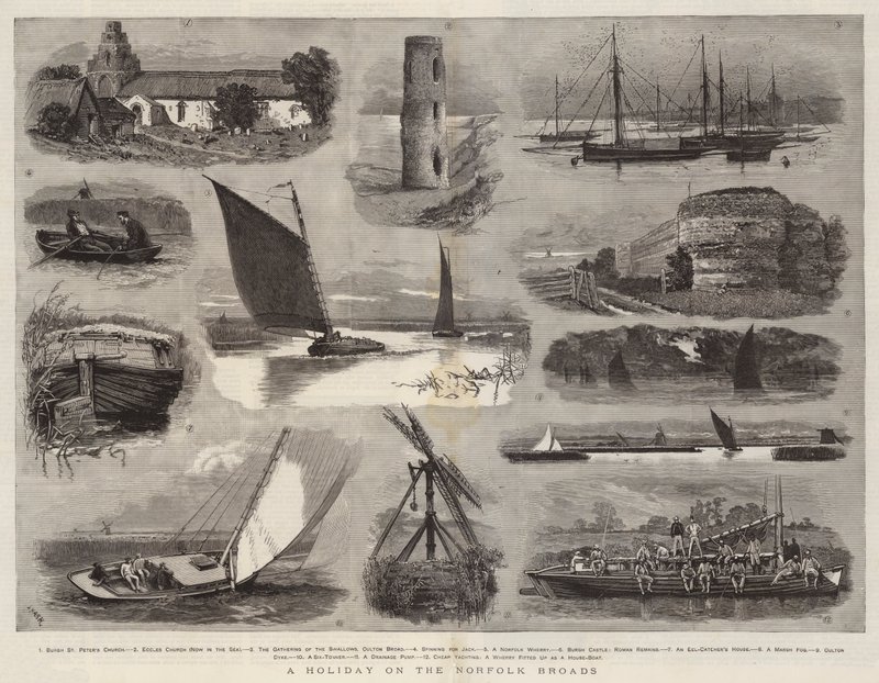 Nyaralás a Norfolk Broadsban alkotó: Joseph Nash