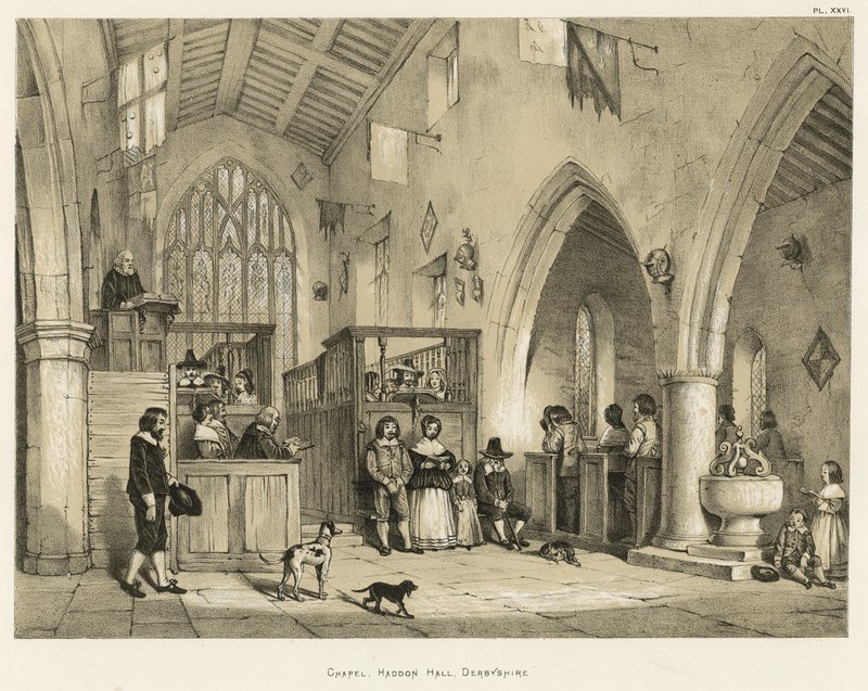 Kápolna, Haddon Hall, Derbyshire alkotó: Joseph Nash