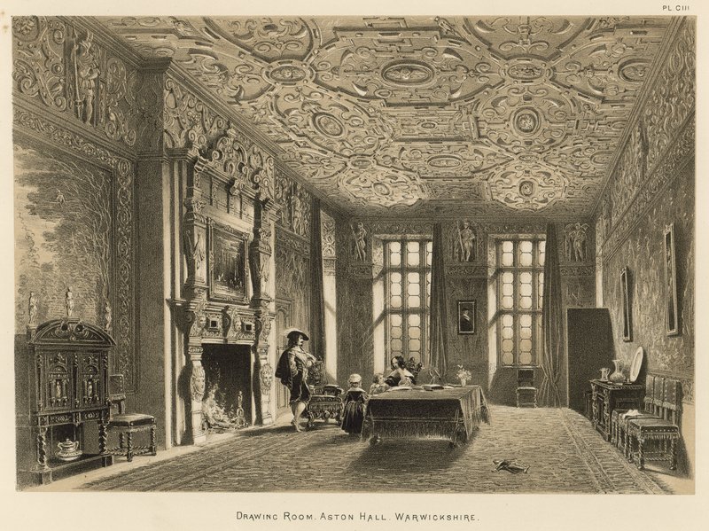 Szalon, Aston Hall, Warwickshire alkotó: Joseph Nash