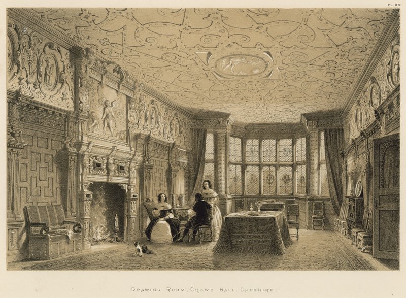 Szalon, Crewe Hall, Cheshire alkotó: Joseph Nash