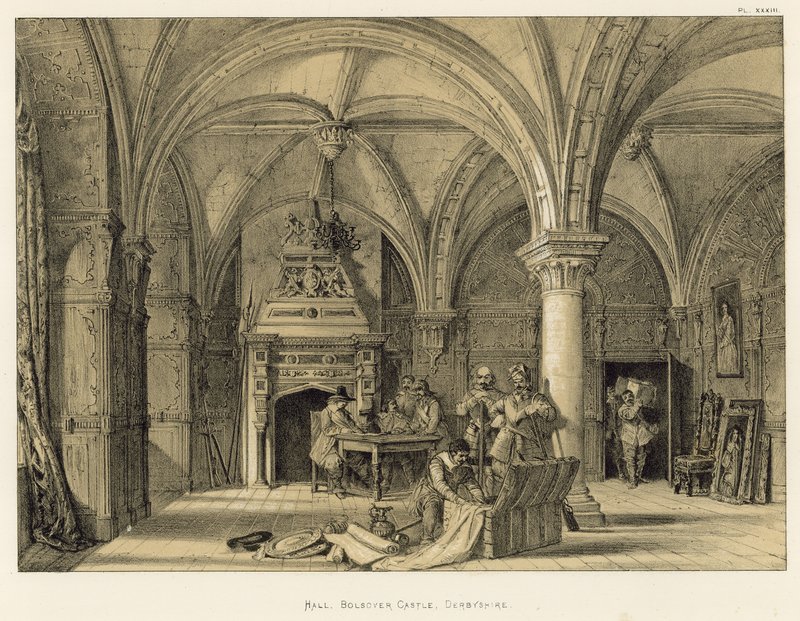 Hall, Bolsover kastély, Derbyshire alkotó: Joseph Nash