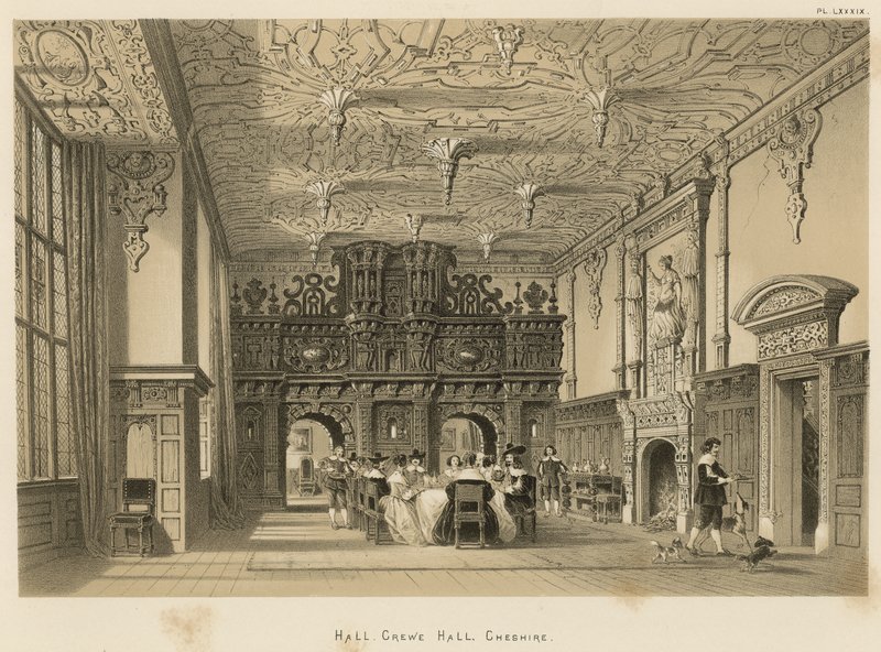 Hall, Crewe Hall, Cheshire alkotó: Joseph Nash