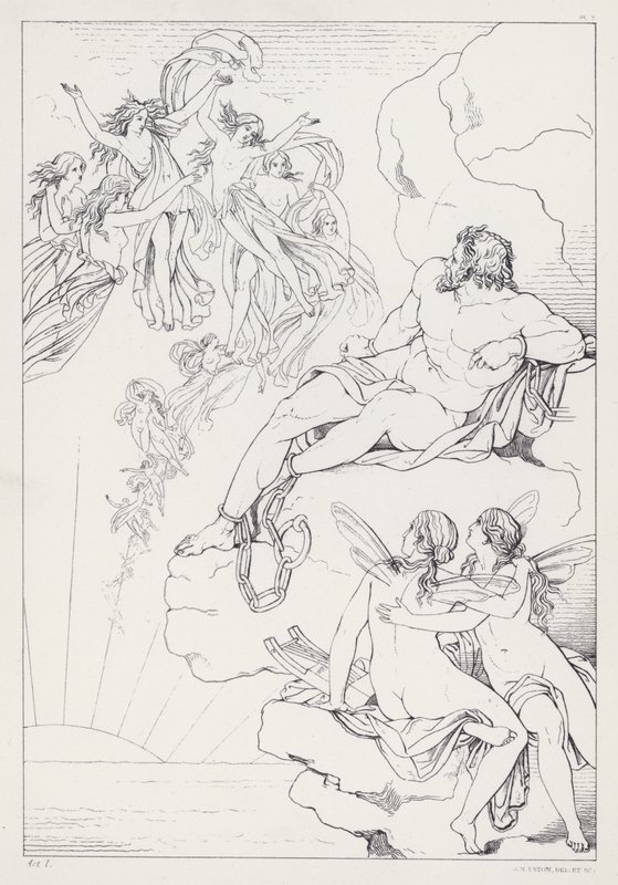 Shelleys Prometheus Kötetlen, I. felvonás alkotó: Joseph Noel after Paton