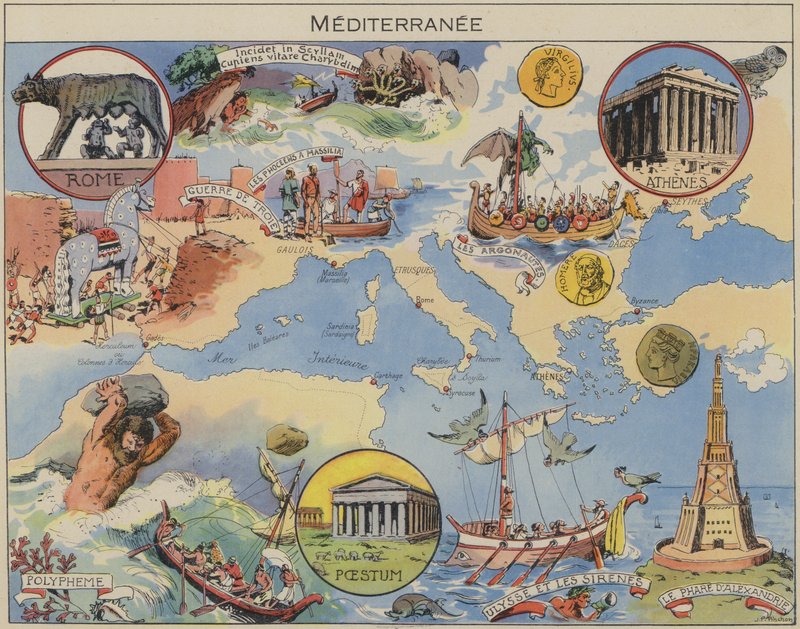 Mediterranee (színes litográfia) alkotó: Joseph Porphyre Pinchon