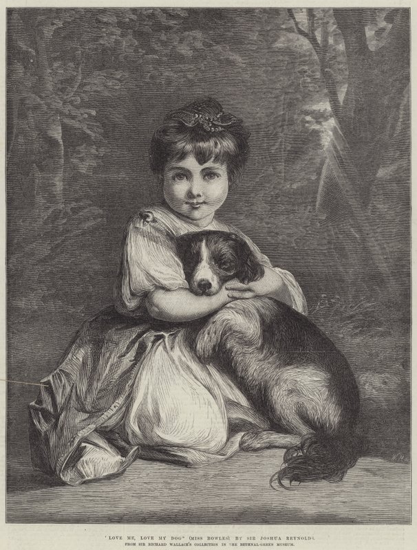 Szeress engem, szeresd a kutyámat, Miss Bowles alkotó: Joshua Reynolds