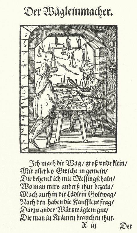 Mérlegkészítő (gravírozás) alkotó: Jost (after) Amman
