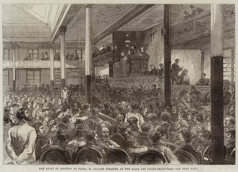 A párizsi találkozó joga, Ducasse úr beszéde a Salle des Folies-Belleville-ben alkotó: Jules Pelcoq