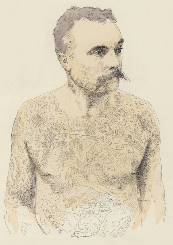 Tetoválás (színes litho) alkotó: Jules Arsene (after) Garnier