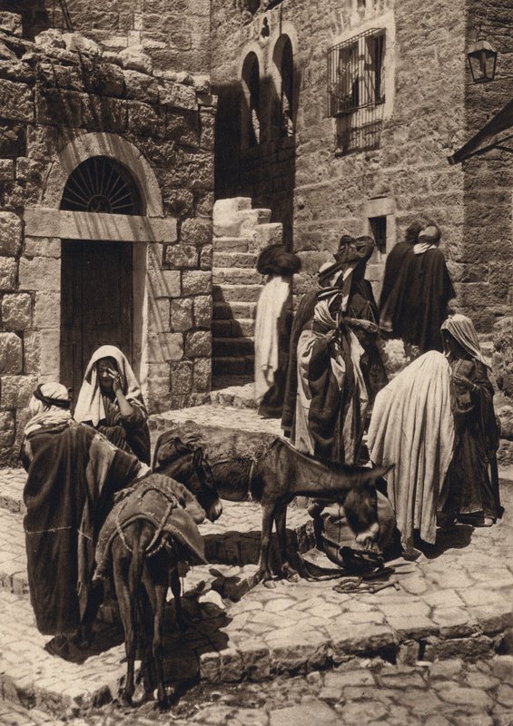 Betlehem, piaci jelenet (f/w fotó) alkotó: Karl Grober