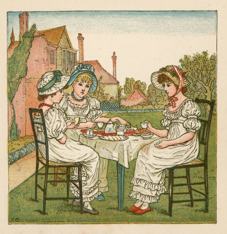 Tea a kertben alkotó: Kate Greenaway