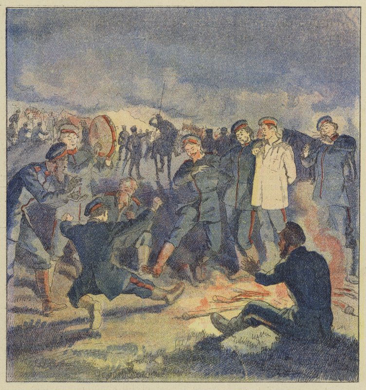Orosz lovasság bivakban alkotó: L. Malespine