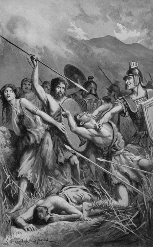 Római támadás a britek ellen Monában alkotó: Lancelot Speed