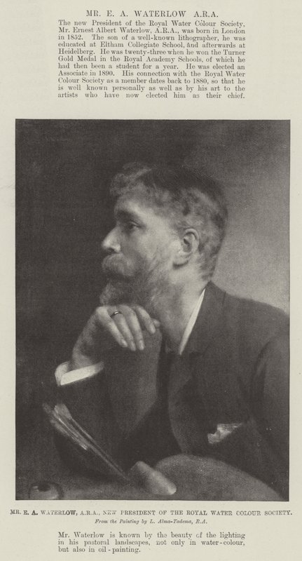 E A Waterlow úr, ARA, a Royal Water Color Society új elnöke alkotó: Lawrence Alma Tadema