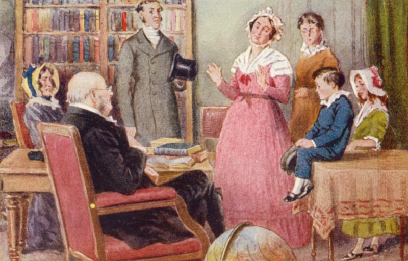 Illusztráció a kis Dombey történetéhez alkotó: Leonard Skeats
