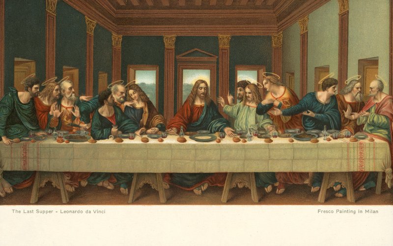 Az utolsó vacsora (kromolito) alkotó: Leonardo da (after) Vinci