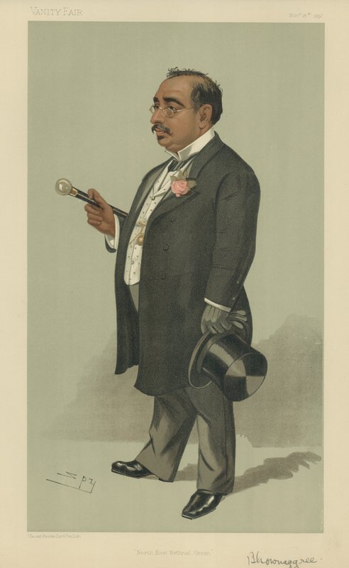 Mr Mancherjee Merwanjee Bhownagree alkotó: Leslie Matthew Ward