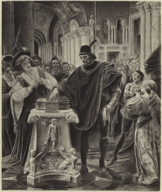 Bassanio választása (mélynyomás) alkotó: Lionel Royer