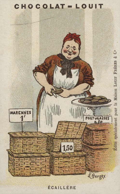 Ecaillere (chromolitho) alkotó: Louis Borgex