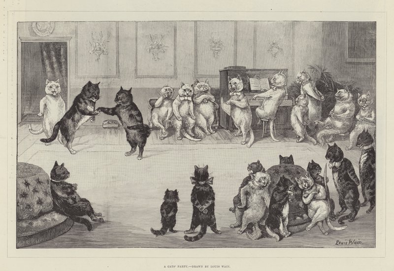 Macskák bulija alkotó: Louis Wain