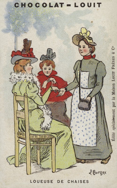 Székkölcsönzés (chromolitho) alkotó: Louis Borgex