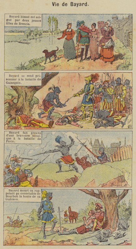 Bayard élete (színes litho) alkotó: Louis Charles (after) Bombled