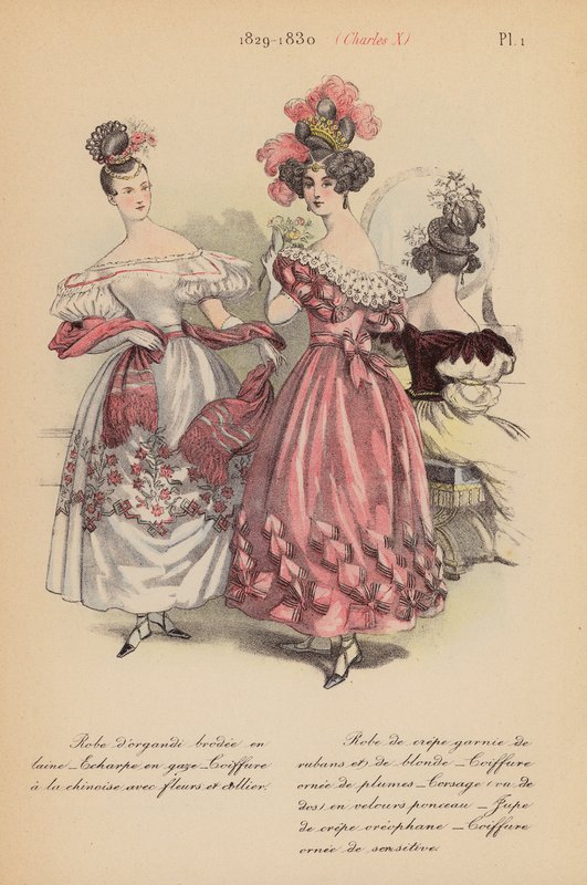 Francia divat: Károly (színes litográfia) alkotó: Louis Colas